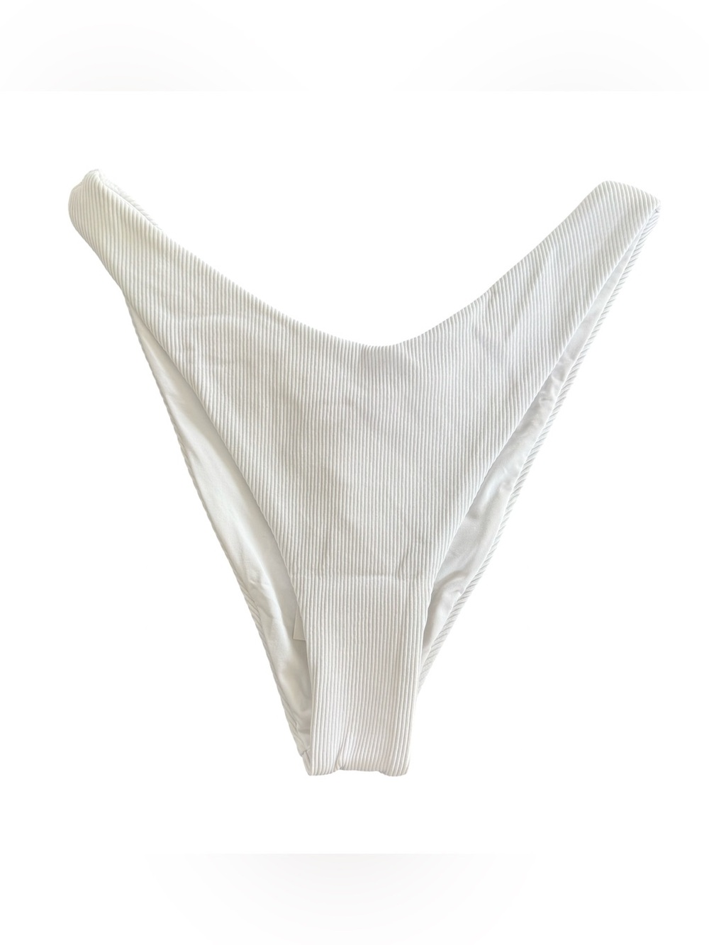 L*Space Cabana Bitsy Ribbed Bikini Swim Bottom White NWT Size S